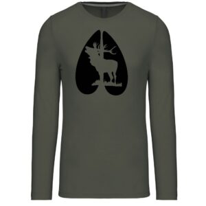 Myslivecké Tričko Jelen Stopa dlouhý rukáv